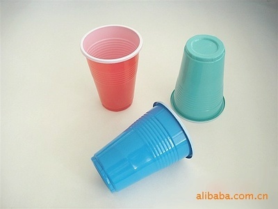 【一次性塑料杯 250ML 雙色杯 透明杯】價格,廠家,圖片,塑料杯,臺州市中藍紙塑業(yè)-